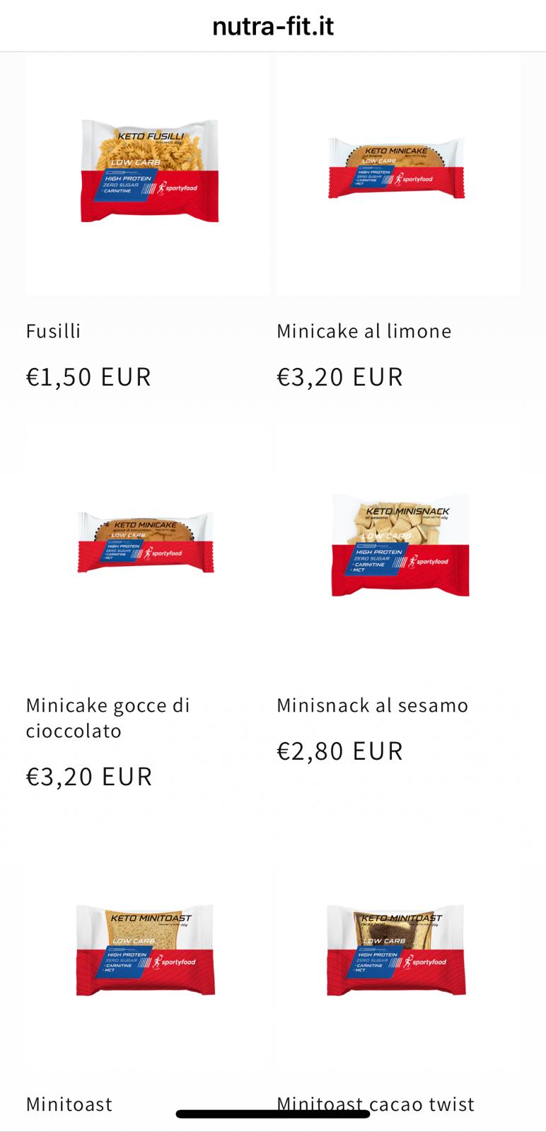 Preparati Alimentari a Tasso ridotto di Carboidrati ad ALTO contenuto di Proteine